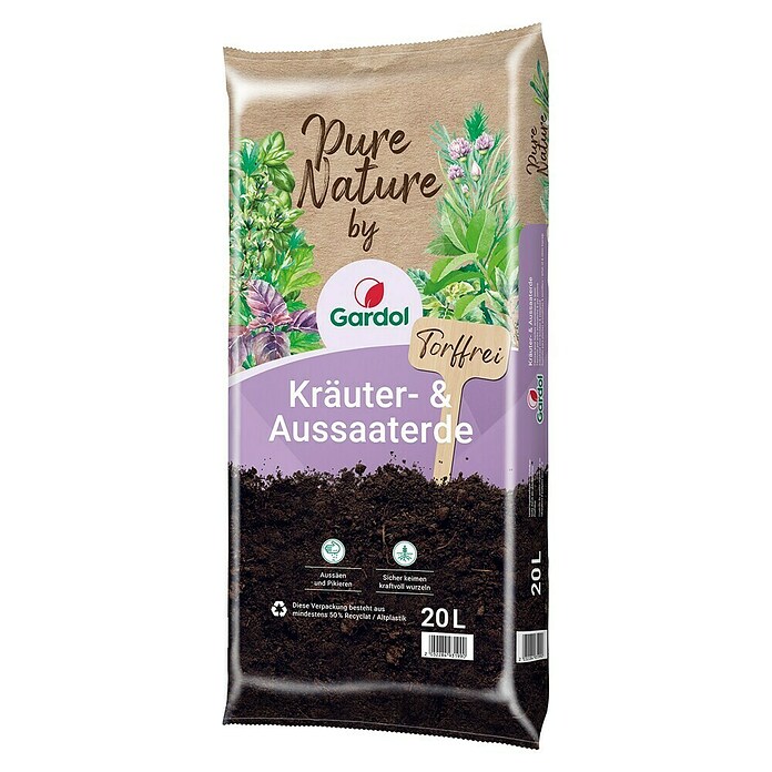 Gardol Pure Nature Aussaat- & Kräutererde (20 l, Torffrei) | BAUHAUS