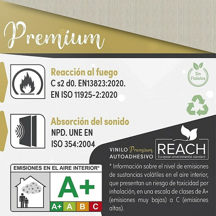 Rollo adhesivo vinílico Premium (280 x 90 cm, Espiga, Beige, Autoadhesivo) | BAUHAUS