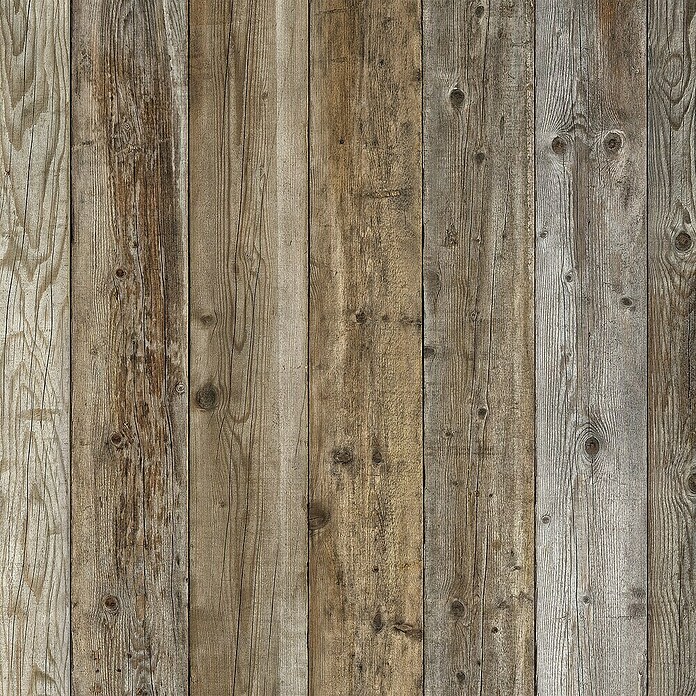Rollo adhesivo vinílico Premium (280 x 90 cm, Tablón viejo, Marrón, Autoadhesivo) | BAUHAUS
