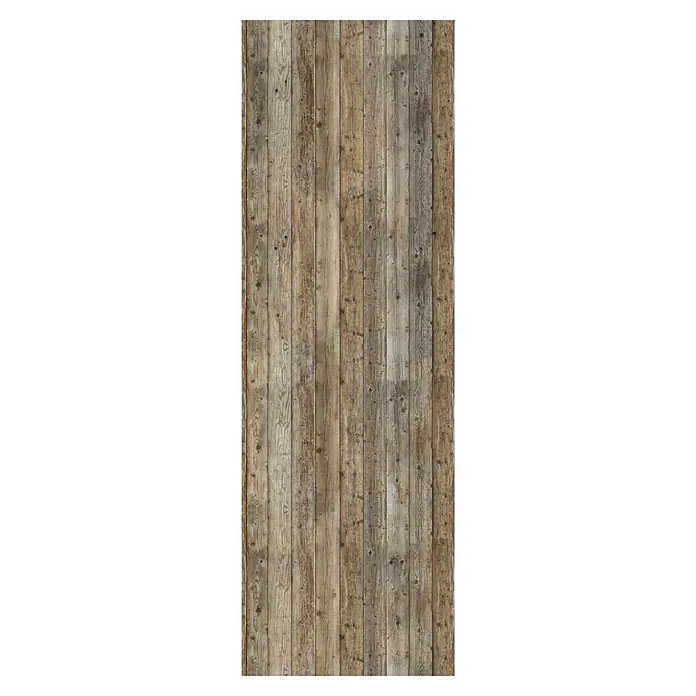 Lámina decorativa autoadhesiva vinílico Premium - 90 x 280 cm, Tablón viejo, Marrón - Panel de madera rústica, ideal para paredes de acento o proyectos de bricolaje creativos. Su textura natural aporta calidez y carácter.