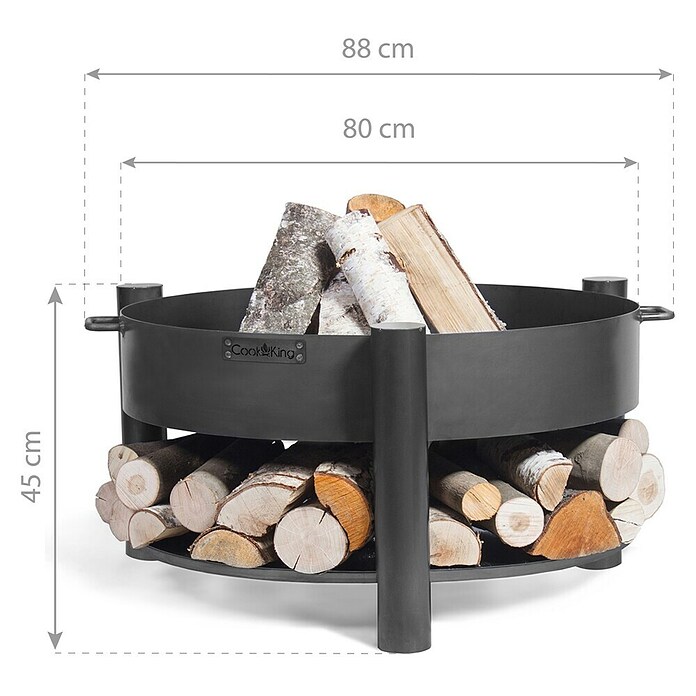 CookKing Feuerschale Montana (Ø x H: 88 x 45 cm, Stahl) | BAUHAUS