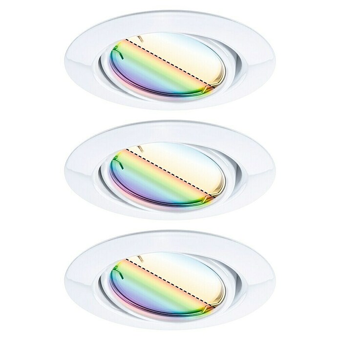 Paulmann Led-inbouwspotset (Ø x h: 90 x 6,5 mm, Neutraal wit, Wit) | BAUHAUS