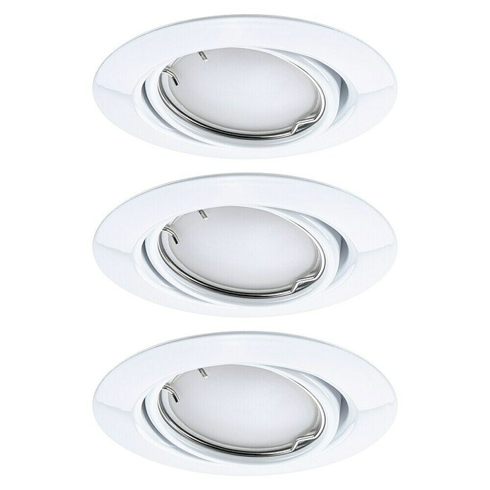 Paulmann Led-inbouwspotset (Ø x h: 90 x 6,5 mm, Neutraal wit, Wit) | BAUHAUS