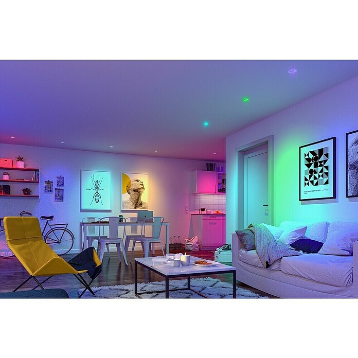 Paulmann Led-inbouwspotset (Ø x h: 90 x 6,5 mm, Neutraal wit, Wit) | BAUHAUS