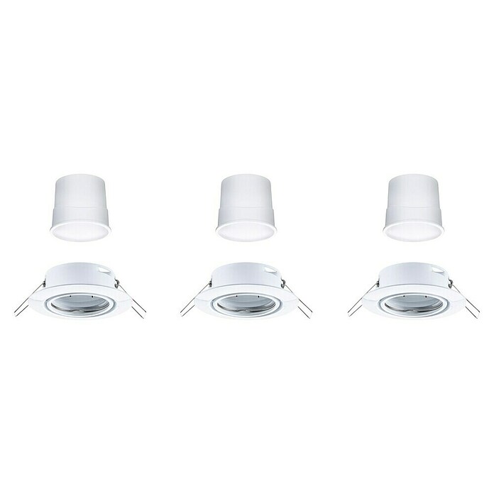 Paulmann Led-inbouwspotset (Ø x h: 90 x 6,5 mm, Neutraal wit, Wit) | BAUHAUS