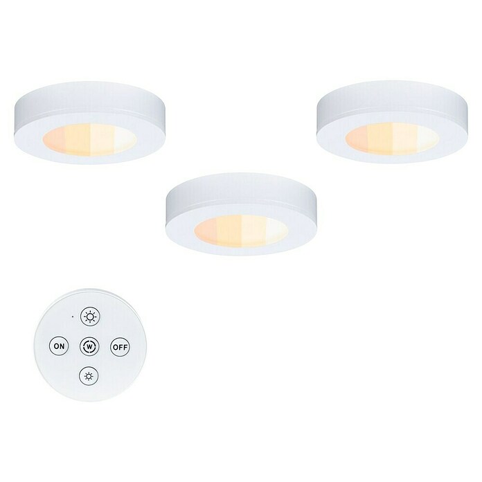 Paulmann Set LED svjetiljki za kuhinjske elemente  (Topla bijela, 3 Kom., Ø x V: 70 x 15 mm, Bijela) | BAUHAUS