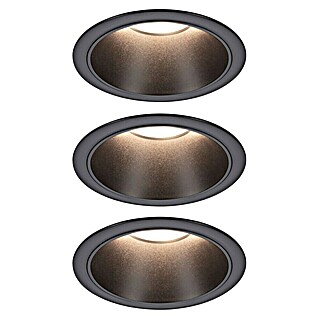 Paulmann Led-inbouwspotset (Ø x h: 88 x 42 mm, Zwart, Warm wit)