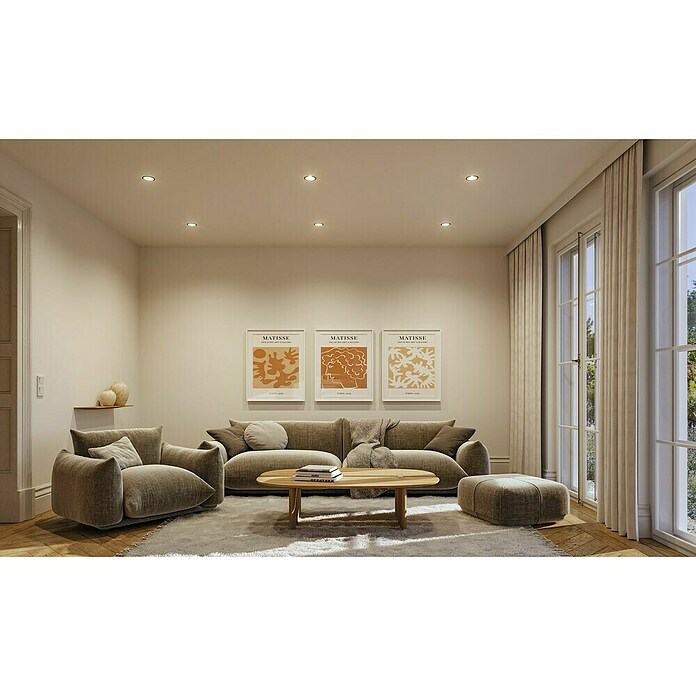 Paulmann Led-inbouwspotset (Ø x h: 88 x 42 mm, Zwart, Warm wit) | BAUHAUS