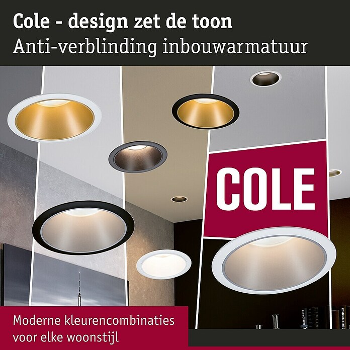 Paulmann Led-inbouwspotset (Ø x h: 88 x 42 mm, Zwart, Warm wit) | BAUHAUS