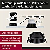 Paulmann Led-inbouwspotset (Ø x h: 88 x 42 mm, Zwart, Warm wit) | BAUHAUS