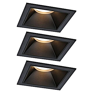 Paulmann Led-inbouwspotset (Zwart, 3 st., Warm wit)
