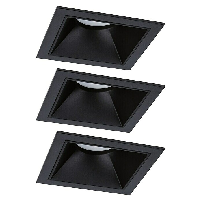 Paulmann Led-inbouwspotset (Zwart, 3 st., Warm wit) | BAUHAUS