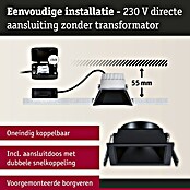Paulmann Led-inbouwspotset (Zwart, 3 st., Warm wit) | BAUHAUS