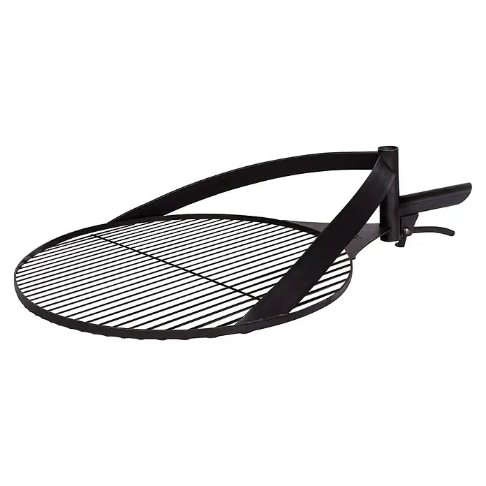 CookKing Grillrost - Durchmesser: 60 cm, Stahl - Schwarzer runder Metall-Grillrost mit verstellbarem Griff.