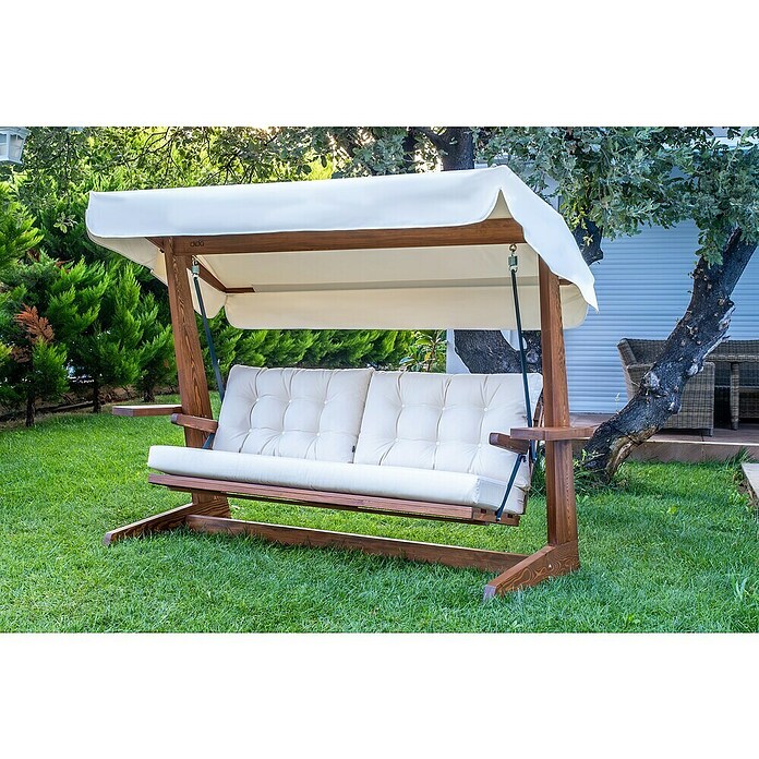 Hollywoodschaukel Viva 2400 (B x T x H: 237 x 115 x 175 cm, Beige/Braun) | BAUHAUS