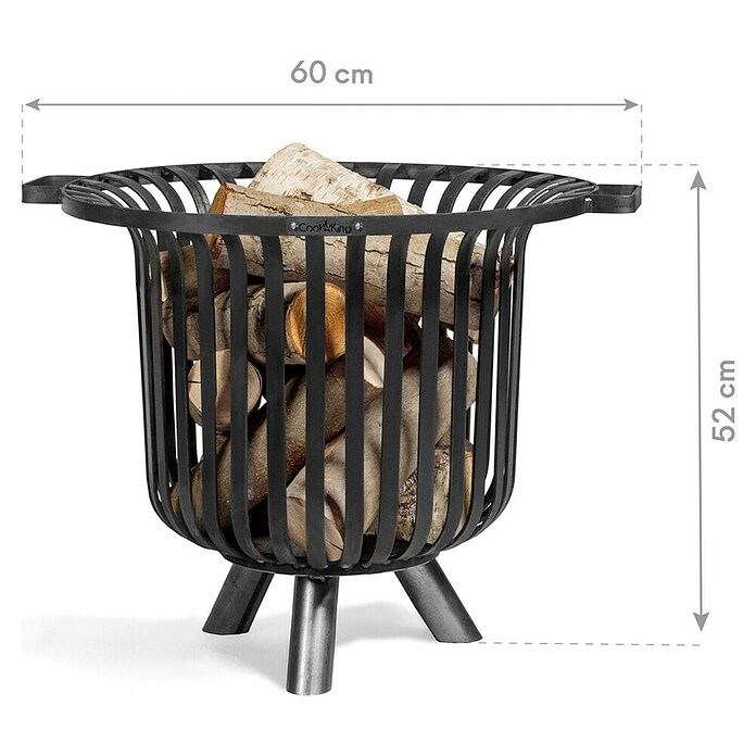 CookKing Feuerkorb Verona (L x B x H: 60 x 60 x 52 cm, Schwarz) | BAUHAUS