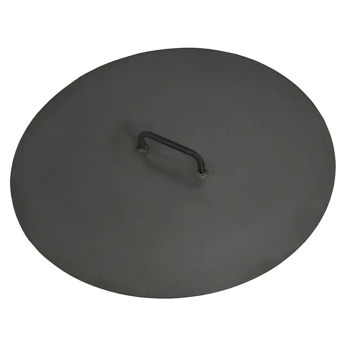 CookKing Feuerschalen-Abdeckung - 61 cm, Stahl, Passend für: Feuerschalen mit Ø 60 cm - Runde, dunkelgraue Metallabdeckung mit Griff.