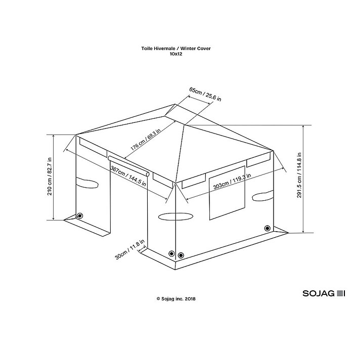 Sojag Winterschutz für Pavillon (Grau, Passend für Sojag 1012 Pavillon Modelle) | BAUHAUS