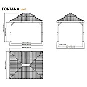 Sojag Pavillon Fontanta 1012 (Holzoptik, Aluminium, B x T: 364,3 x 298 cm) | BAUHAUS