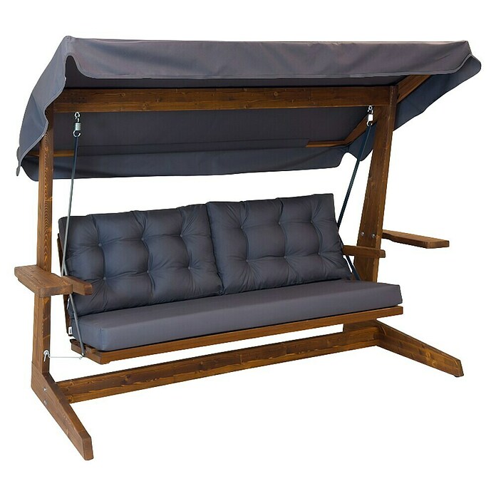 Hollywoodschaukel Viva 2400 (B x T x H: 237 x 115 x 175 cm, Anthrazit/Braun) | BAUHAUS