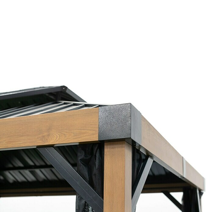 Sojag Pavillon Fontanta 1012 (Holzoptik, Aluminium, B x T: 364,3 x 298 cm) | BAUHAUS