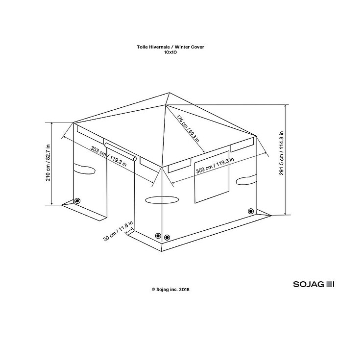 Sojag Winterschutz für Pavillon (Grau, Passend für Sojag 1010 Pavillon Modelle) | BAUHAUS