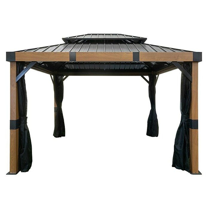 Sojag Pavillon Fontanta 1012 (Holzoptik, Aluminium, B x T: 364,3 x 298 cm) | BAUHAUS