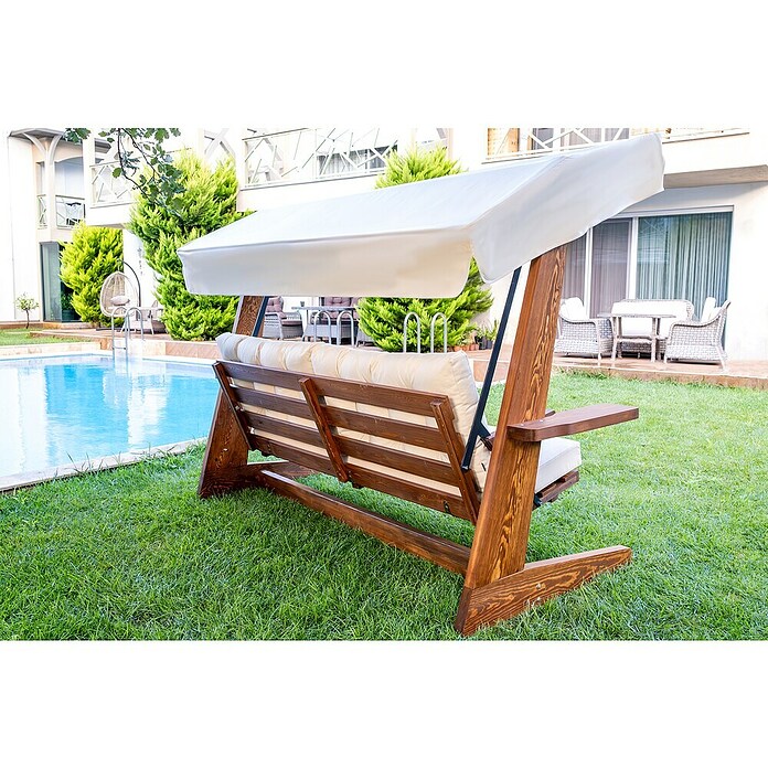 Hollywoodschaukel Viva 2400 (B x T x H: 237 x 115 x 175 cm, Beige/Braun) | BAUHAUS