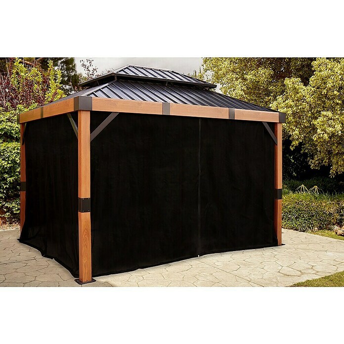 Sojag Pavillon Fontanta 1012 (Holzoptik, Aluminium, B x T: 364,3 x 298 cm) | BAUHAUS