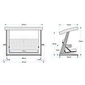 Hollywoodschaukel Viva 2400 (B x T x H: 237 x 115 x 175 cm, Anthrazit/Braun) | BAUHAUS