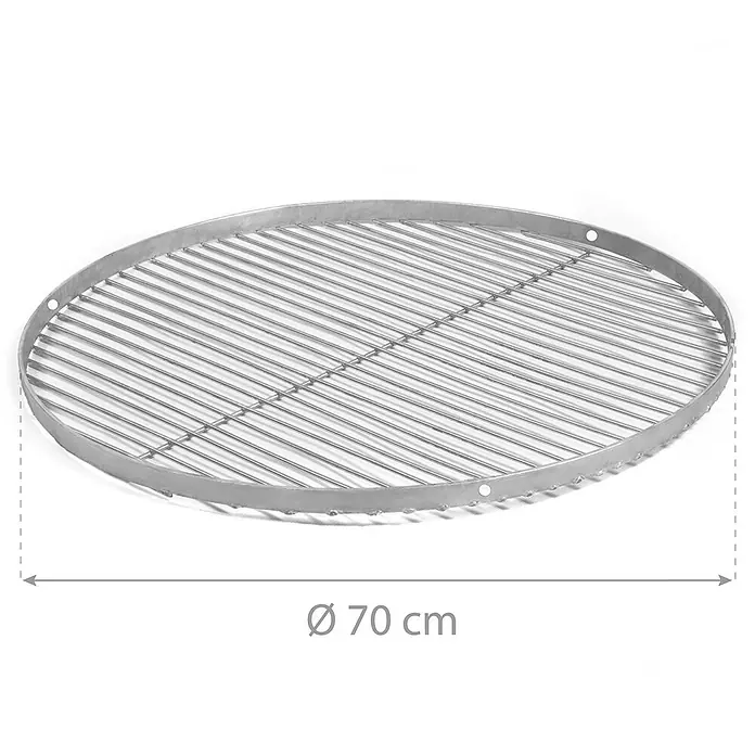 CookKing Grillrost - Durchmesser: 70 cm, Edelstahl - Rundes Metall-Grillrost, 70 cm Durchmesser.