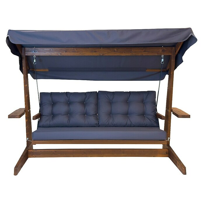 Hollywoodschaukel Viva 2400 (B x T x H: 237 x 115 x 175 cm, Anthrazit/Braun) | BAUHAUS