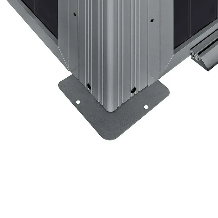 Sojag Standard-Pavillon Olan 1014 - Anthrazit, Aluminium, B x T: 311,1 x 435,6 cm - Graue Metalleckplatte und Rahmenverbindung, mit dunklen Nieten befestigt.