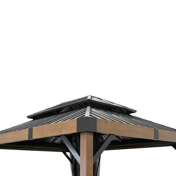 Sojag Pavillon Fontanta 1012 (Holzoptik, Aluminium, B x T: 364,3 x 298 cm) | BAUHAUS