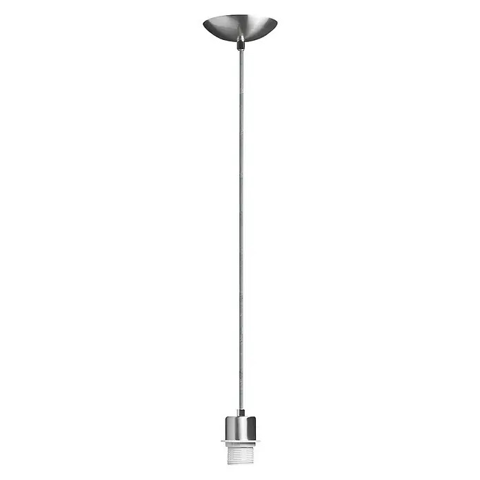 Home Sweet Home Pendelleuchte Fabric - Silber, 100 cm, 60 W, E27 - Ein einzelner Lampenbaldachin aus Metall mit Fassung hängt von der Decke. Schlichtes Design für individuelle Beleuchtungslösungen.