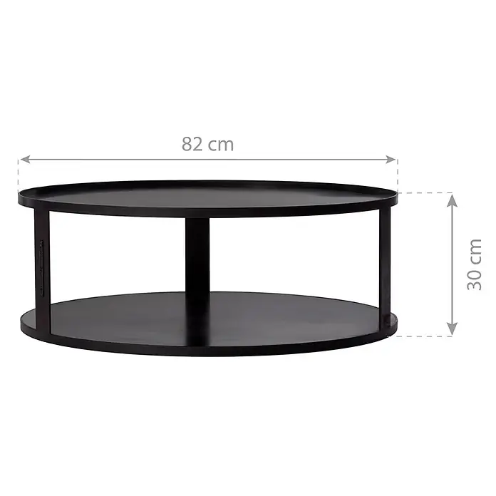 CookKing Untergestell Feuerschale - 82 cm, Passend für: Feuerschalen bis Ø 80 cm - Runder schwarzer Couchtisch mit Ablage. 82 cm Durchmesser, 30 cm Höhe.