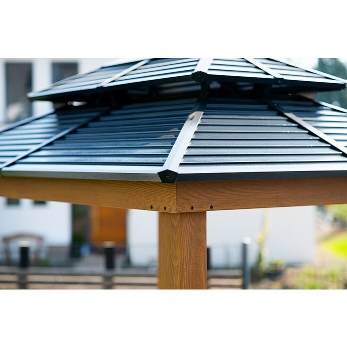 Sojag Grillpavillon BBQ Maui (249 x 158 cm, Holzoptik, Aluminium) | BAUHAUS