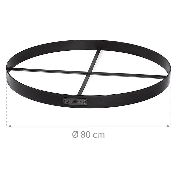 CookKing Basis-Rahmen - 80 cm, Passend für: Feuerschalen & Feuerkörbe - Schwarzer CookKing Metall-Grillring mit Querstreben, 80 cm Durchmesser.