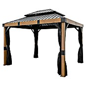 Sojag Pavillon Fontanta 1012 (Holzoptik, Aluminium, B x T: 364,3 x 298 cm) | BAUHAUS