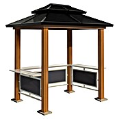 Sojag Grillpavillon BBQ Maui (249 x 158 cm, Holzoptik, Aluminium) | BAUHAUS