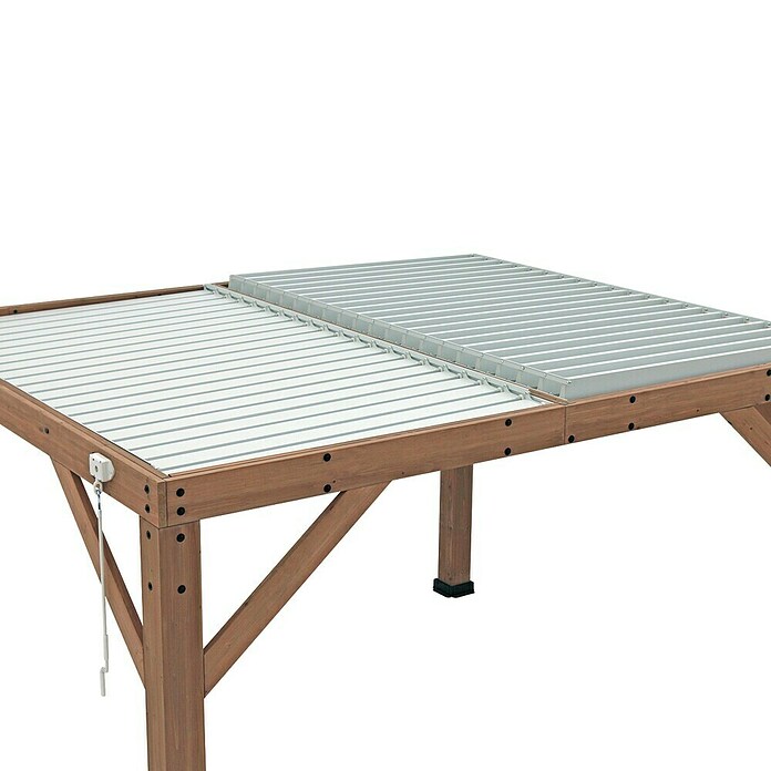 Westmann Pavillon Karl inklusive Lamellendach (B x T: 335 x 396 cm, Braun, Holz) | BAUHAUS
