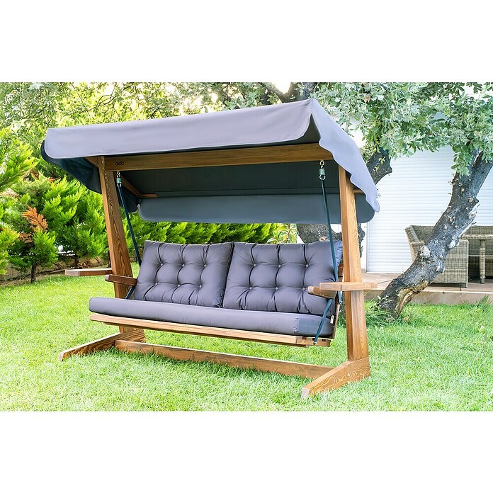 Hollywoodschaukel Viva 2400 (B x T x H: 237 x 115 x 175 cm, Anthrazit/Braun) | BAUHAUS