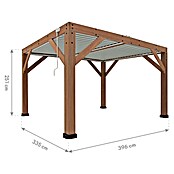 Westmann Pavillon Karl inklusive Lamellendach (B x T: 335 x 396 cm, Braun, Holz) | BAUHAUS