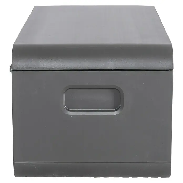 Aufbewahrungsbox Space L - B x T x H: 147,1 x 72 x 63,6 cm, Kunststoff, Anthrazit - Dunkelgraue Kunststoff-Aufbewahrungsbox mit abgerundetem Deckel und integriertem Griff.