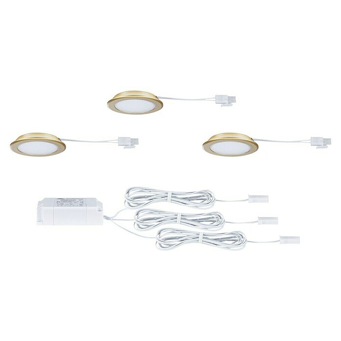 Paulmann Led-onderbouwverlichtingset (Warm wit, 3 st., Goud) | BAUHAUS