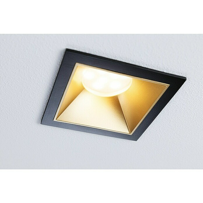 Paulmann Led-inbouwspotset (Zwart / Goud, 3 st., Warm wit) | BAUHAUS