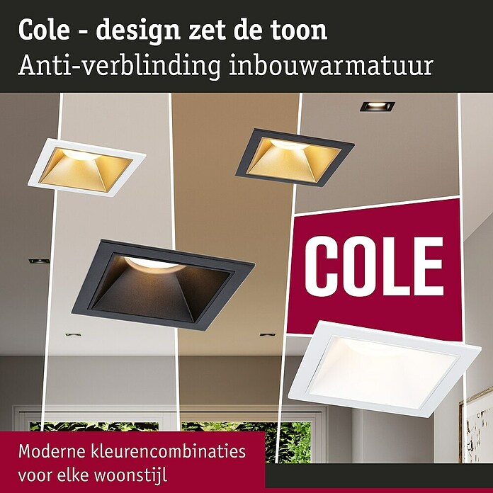 Paulmann Led-inbouwspotset (Zwart / Goud, 3 st., Warm wit) | BAUHAUS