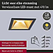 Paulmann Led-inbouwspotset (Zwart / Goud, 3 st., Warm wit) | BAUHAUS