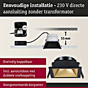 Paulmann Led-inbouwspotset (Zwart / Goud, 3 st., Warm wit) | BAUHAUS