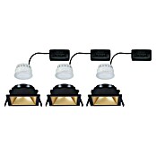 Paulmann Led-inbouwspotset (Zwart / Goud, 3 st., Warm wit) | BAUHAUS